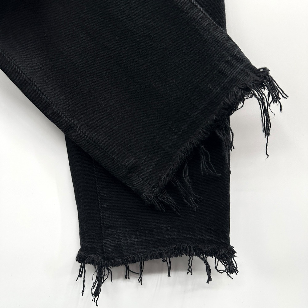 AYR The Rocker Straight‎ Leg Crop Raw Hem in Magnetic Black Size 25 - Picture 9 of 13